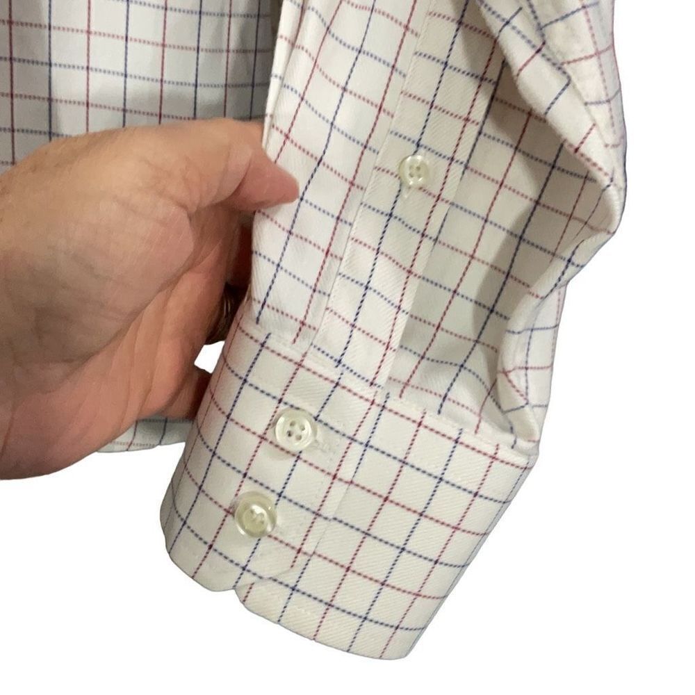Curtis Brandon Ivory Red Blue Check Long Sleeve Button Front Men’s Shirt Sz XXL - Picture 5 of 8